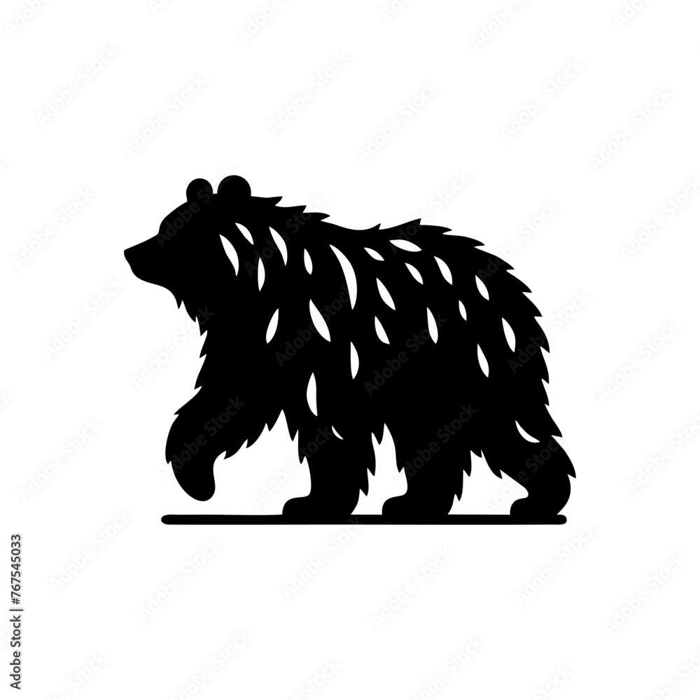 Obraz premium black and white bear vector. bear logo design template