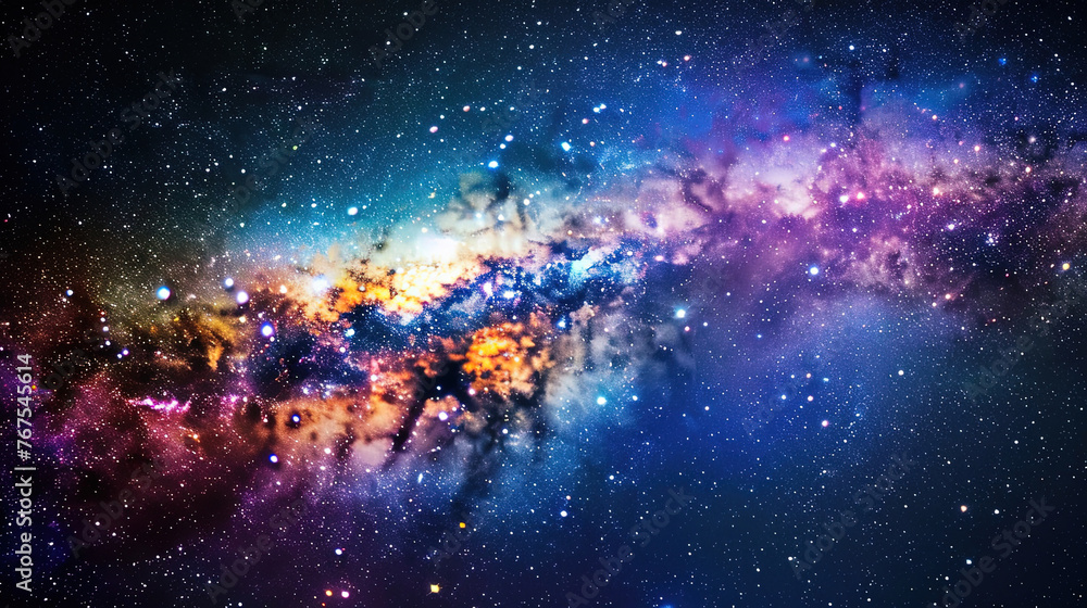 Naklejka premium Colorful Milky Way of the Space