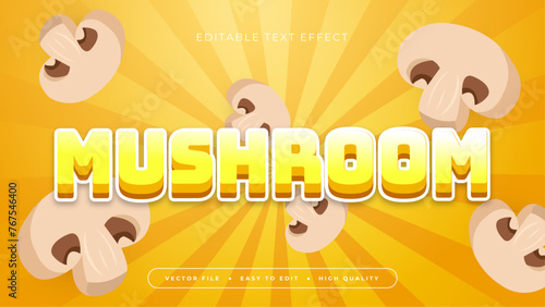 Beige yellow and orange mushroom 3d editable text effect - font style