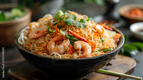 stir fried noodles with shrimp photo