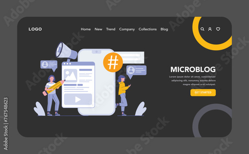Internet mass media concept. Flat vector illustration.