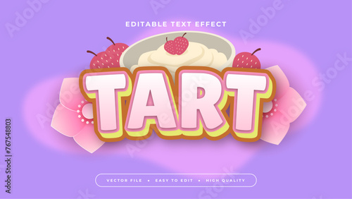 White pink and purple violet tart 3d editable text effect - font style