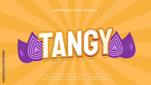 Purple violet orange and white tangy 3d editable text effect - font style