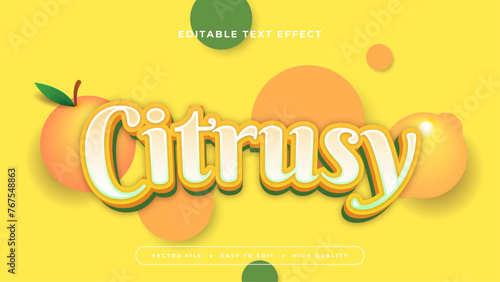 Green orange and yellow citrusy 3d editable text effect - font style