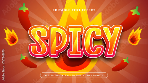 Orange green and red spicy 3d editable text effect - font style