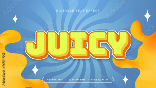 Orange yellow and blue juicy 3d editable text effect - font style