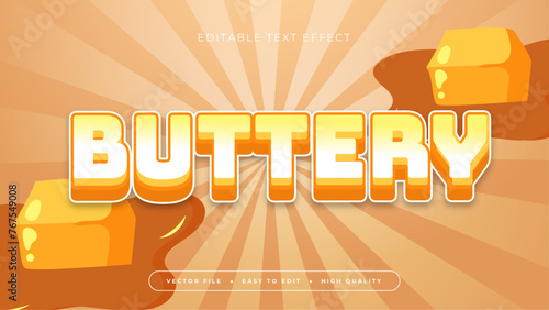 Brown orange and white buttery 3d editable text effect - font style