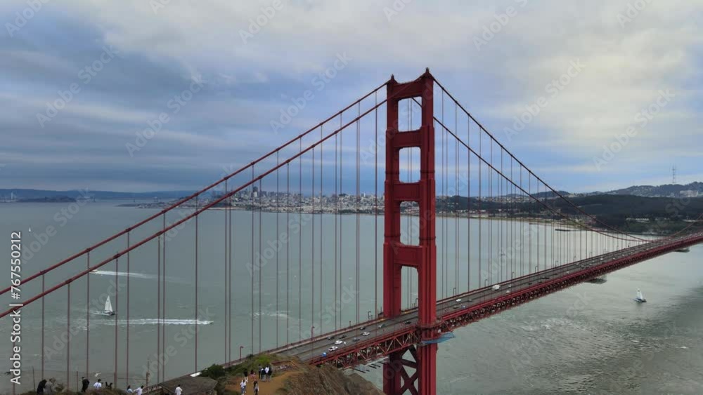 Golden gate bridge on a cloudy day. Golden gate bridge on a cloudy day.