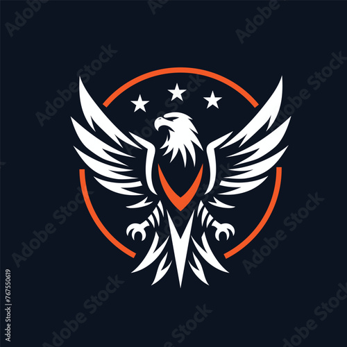 vector of eagle with open wings symbol