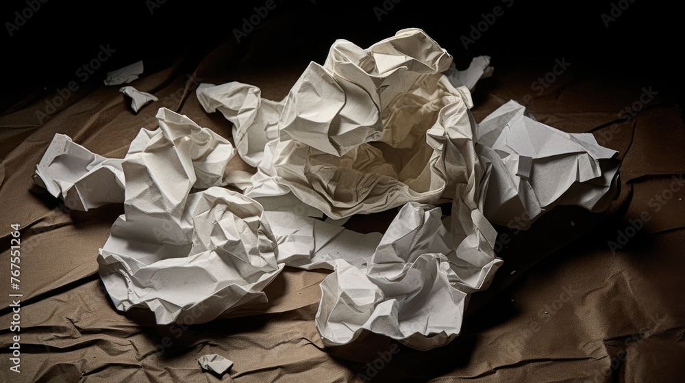 A crumpled piece of paper with a forgotten assignment A crumpled piece of paper with a forgotten assignment