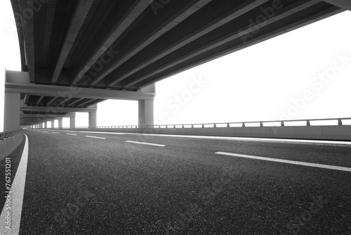 Cement elevated highway overpass. bridge infra structure. isolated on white background.
