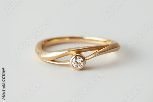 Gold ring diamond light background