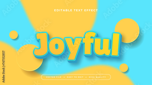 Blue and yellow joyful 3d editable text effect - font style