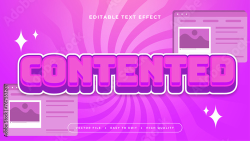 White and purple violet contented 3d editable text effect - font style
