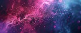 Astral collision of blue and magenta hues, speckled with stars, creates an otherworldly abstract cosmic background.