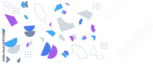 Colorful vector flat minimalist geometric memphis style banner. For presentation background, banner, background, poster, certificate, annual report, cover