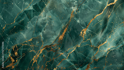 Emerald Elegance: Gold Marble Texture