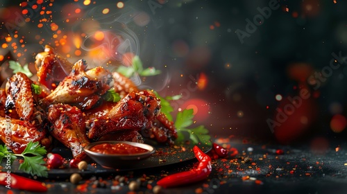 Chicken with delicious BBQ sauce