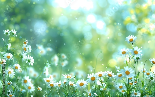 Serenade of Spring: Sun-Drenched Meadow with White Daisies, Impressions of an Artistic Painter