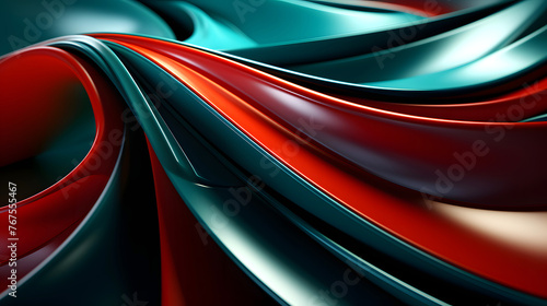 volumetric brightly colored chaotic abstract waves. abstract background geometric texture. Reflective surface