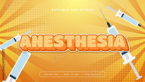 White yellow and orange anesthesia 3d editable text effect - font style
