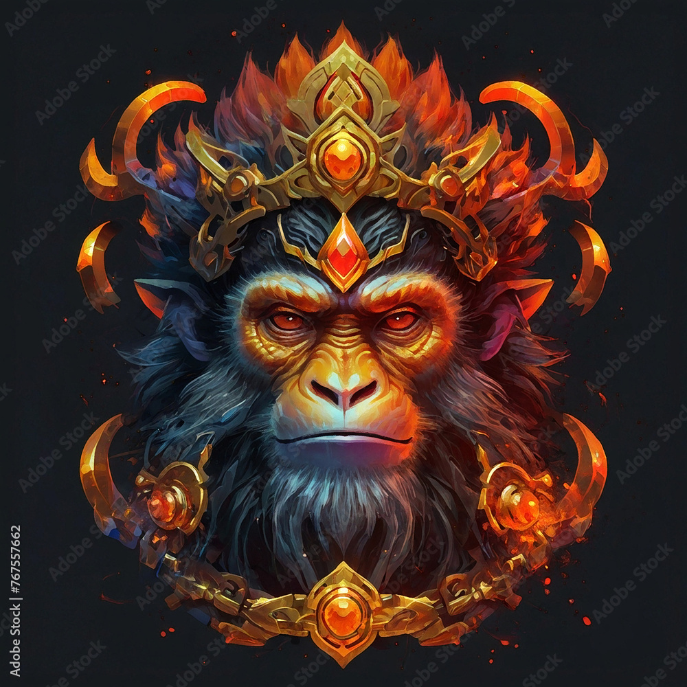 Animal character illustration head monkey