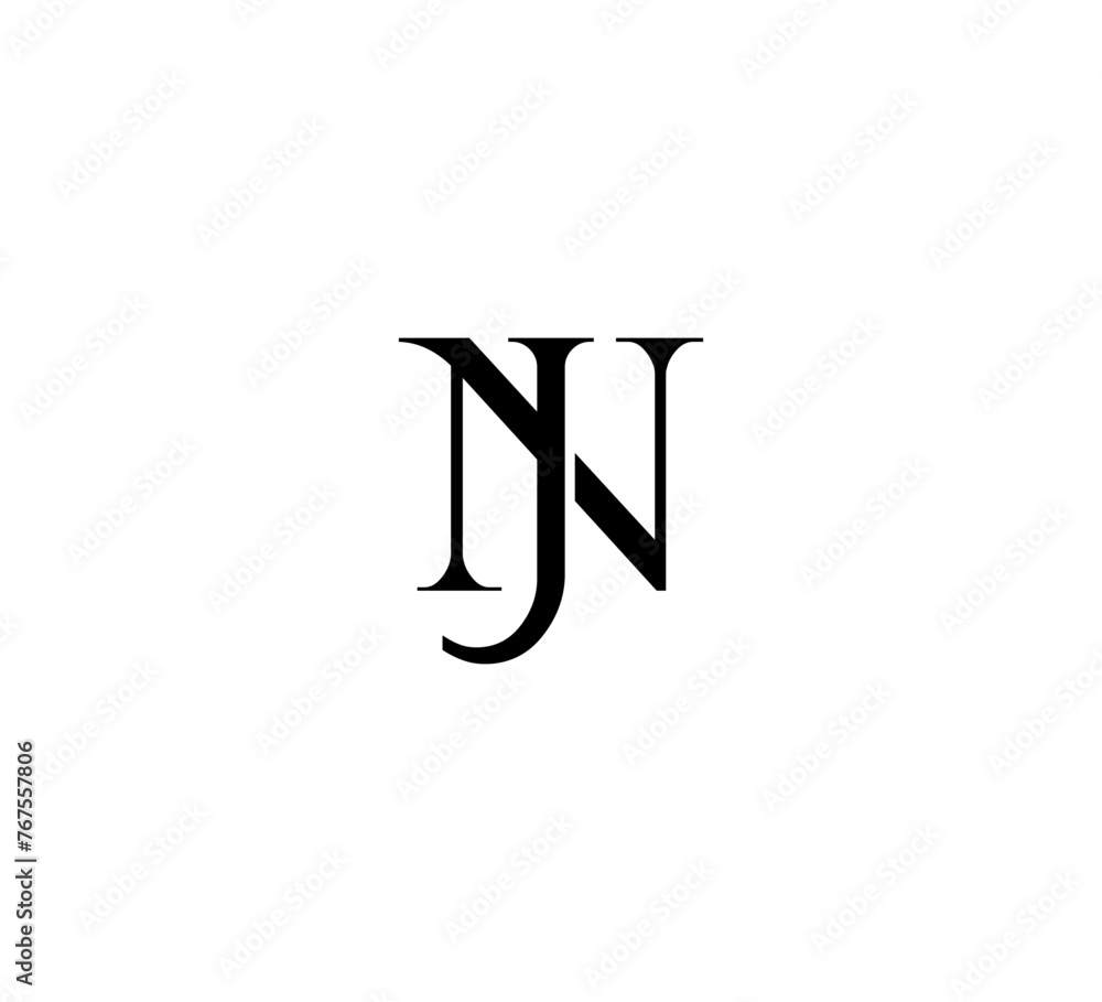 Fototapeta premium Initial Letter Logo. Logotype design. Simple Luxury Black Flat Vector JN NJ