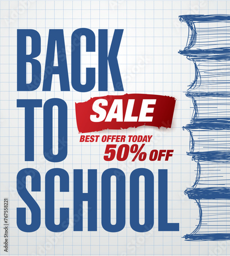 Back to school sale banner graphic design