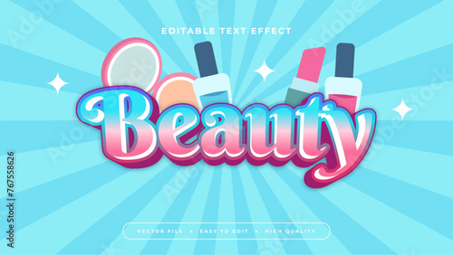 Pink and blue beauty 3d editable text effect - font style