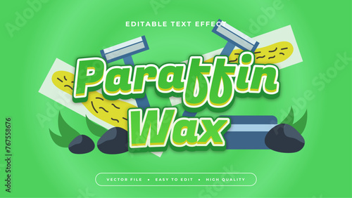 Green yellow and blue parafin wax 3d editable text effect - font style