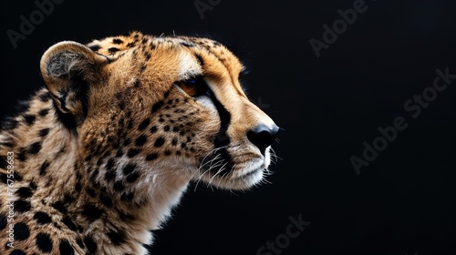Charming cheetah on black background