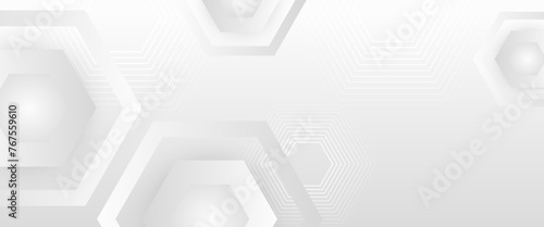 White abstract banner with shapes. For business banner, formal backdrop, prestigious voucher, luxe invite, wallpaper and background