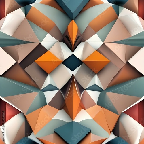 An abstract pattern with geometric shapes in soft, muted colors2 photo