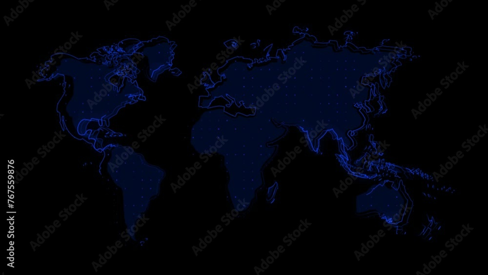 world map on black background world map on black background