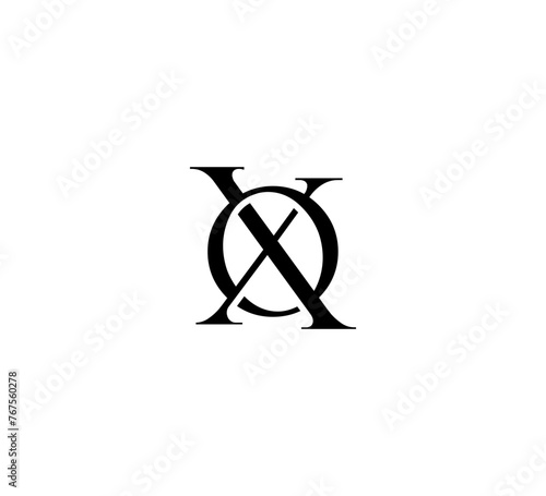 Initial Letter Logo. Logotype design. Simple Luxury Black Flat Vector XO © nur