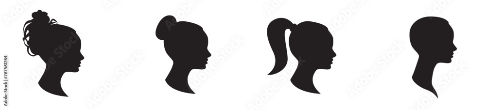 female silhouette of a head. abstract silhouette of a woman