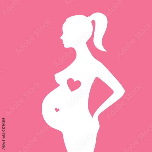 silhouette of pregnant woman graphic design