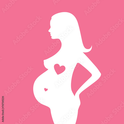 silhouette of pregnant woman graphic design