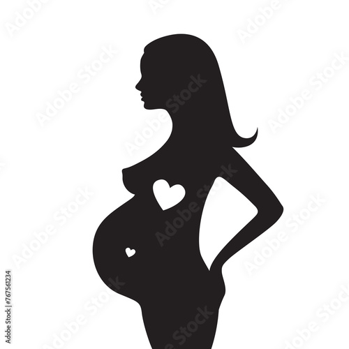 silhouette of pregnant woman graphic design