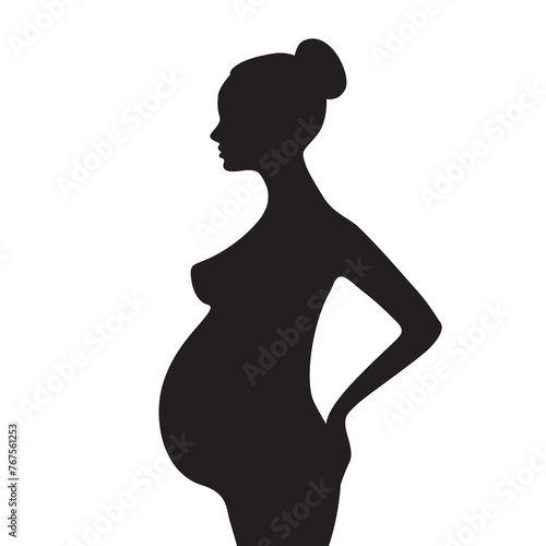 silhouette of pregnant woman graphic design