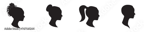 female silhouette of a head. abstract silhouette of a woman