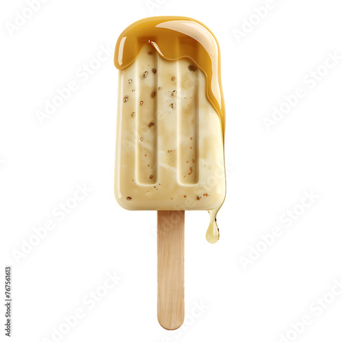 Honey Milk Ice cream Bar isolated on white background 