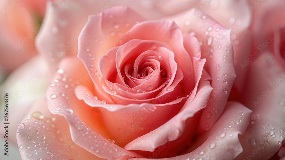 Delicate Pink Rose Blossom in Close-Up Isolation on White Background Delicate Pink Rose Blossom in Close-Up Isolation on White Background