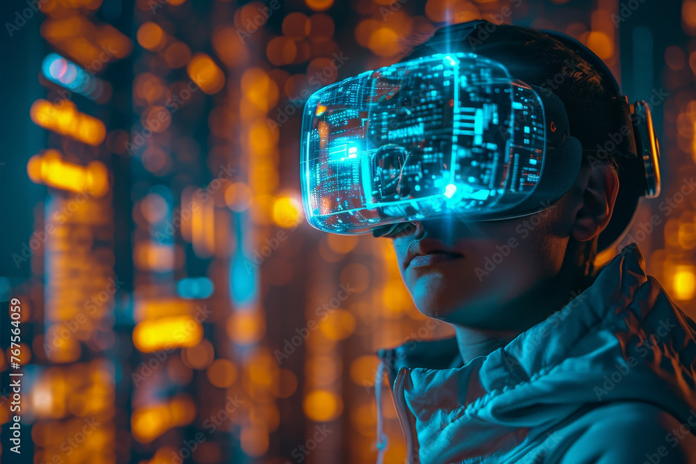 Virtual Reality Exploration in Neon Lit Environment Virtual Reality Exploration in Neon Lit Environment