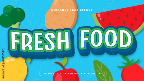 Colorful fresh food 3d editable text effect - font style