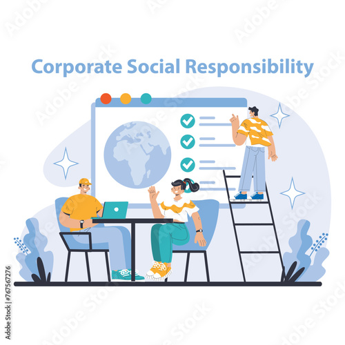 Strategy and management concept. Flat vector illustration.