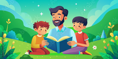 The Nighttime Adventure: A Young Father Reads a Fairy Tale (Father's Day - June 16th, International Men's Day - November 19th, National Tell a Fairy Tale Day - February 26th)
