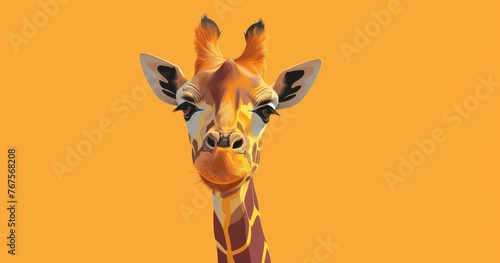 Friendly Giraffe Portrait Vibrance
