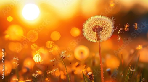 Dandelion Wishing at Sunset: Embracing Freedom in the Field