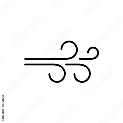 Wind blow line icon fresh vector cloud air isolated speed symbol. Wind blow air line icon logo.